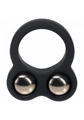 LEVELZ - Liquid Silicone Double Weighted Ball Cock Ring - Black